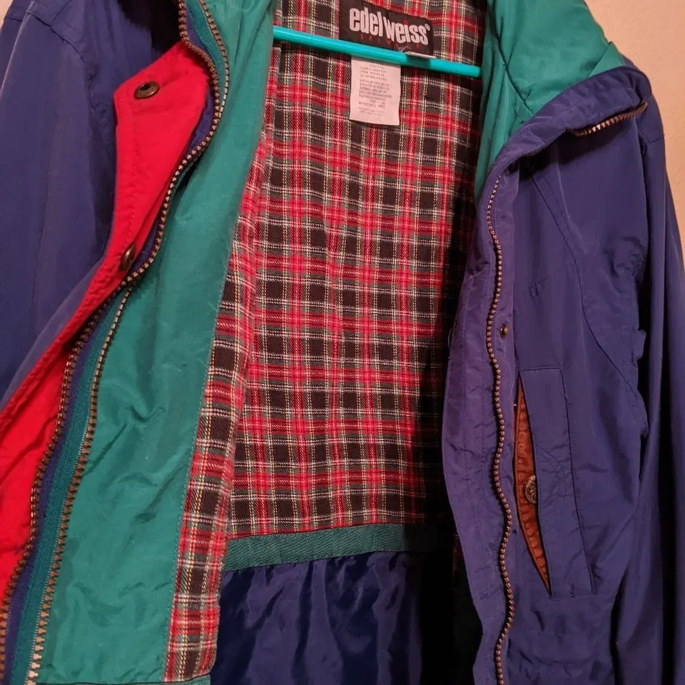 EDELWEISS SKIWEAR Women's Navy Blue Jacket Snap Double Zip Medium